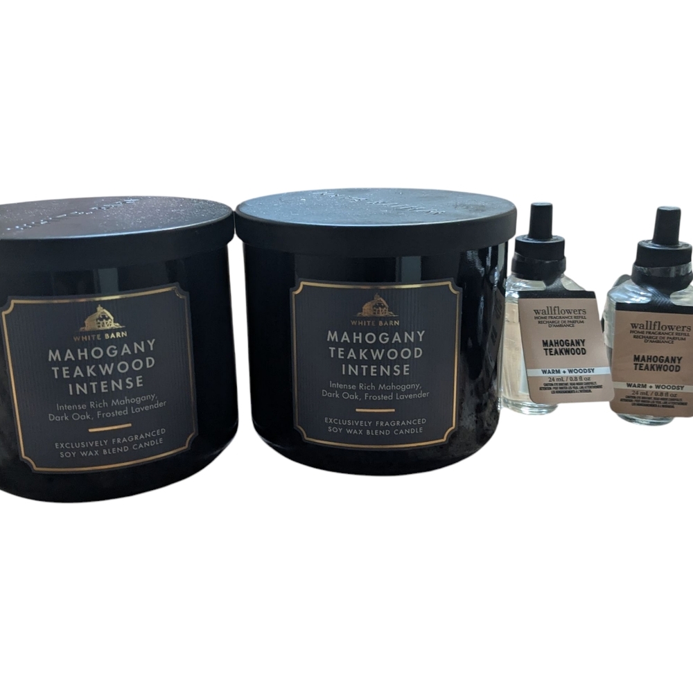 White Barn Mahogany Teakwood Candles, Wallflower Refills & Wallflower Plugs NWT